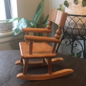 VINTAGE Strombecker Doll Wood Rocking Chair